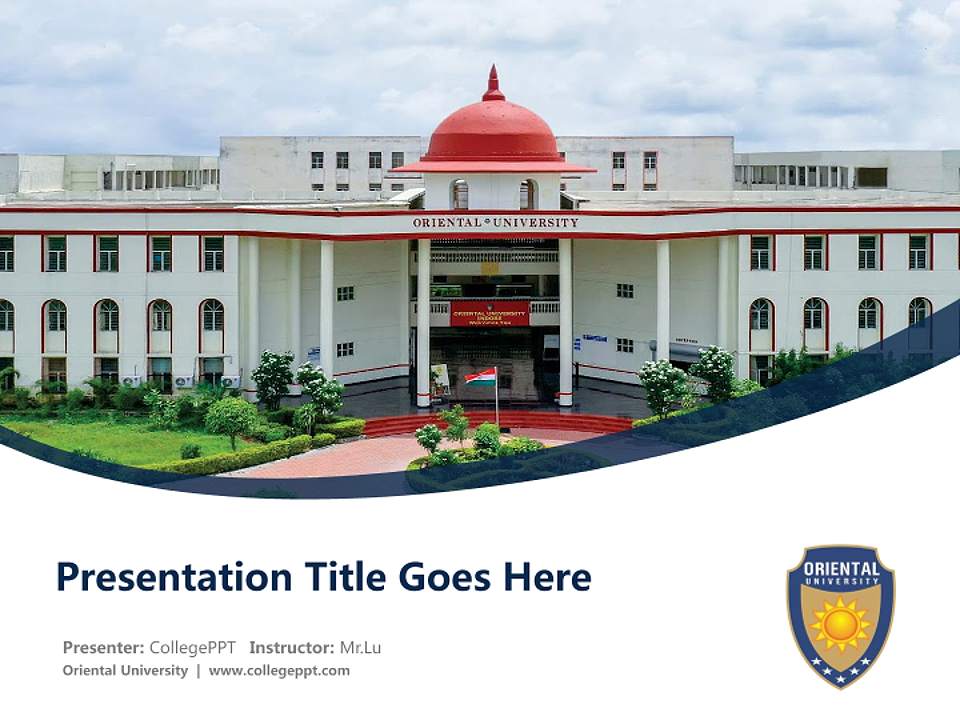 Oriental University Course/Courseware Creation PPT Template4:3 ratio PPT effect preview image5