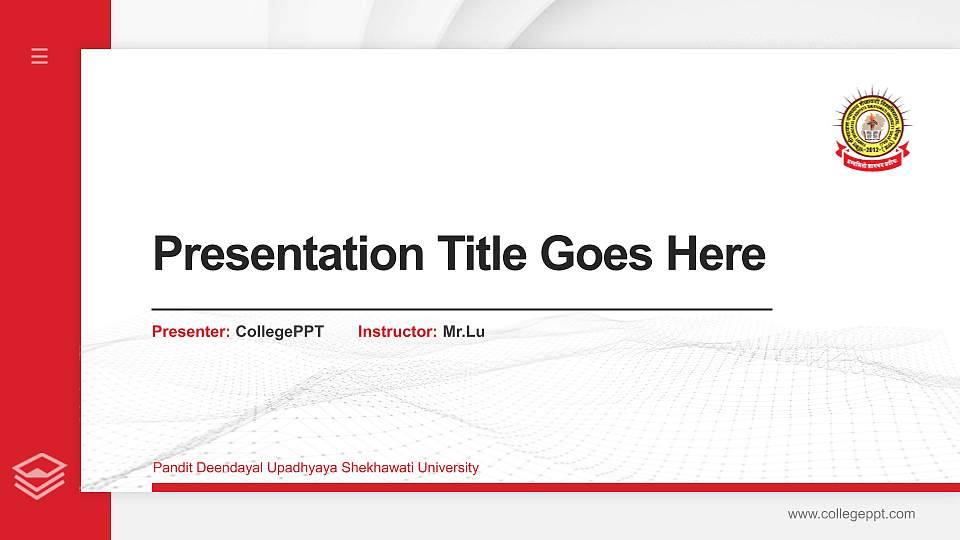 Pandit Deendayal Upadhyaya Shekhawati University Thesis Proposal/Graduation Defense PPT Template16:9 ratio PPT effect preview image