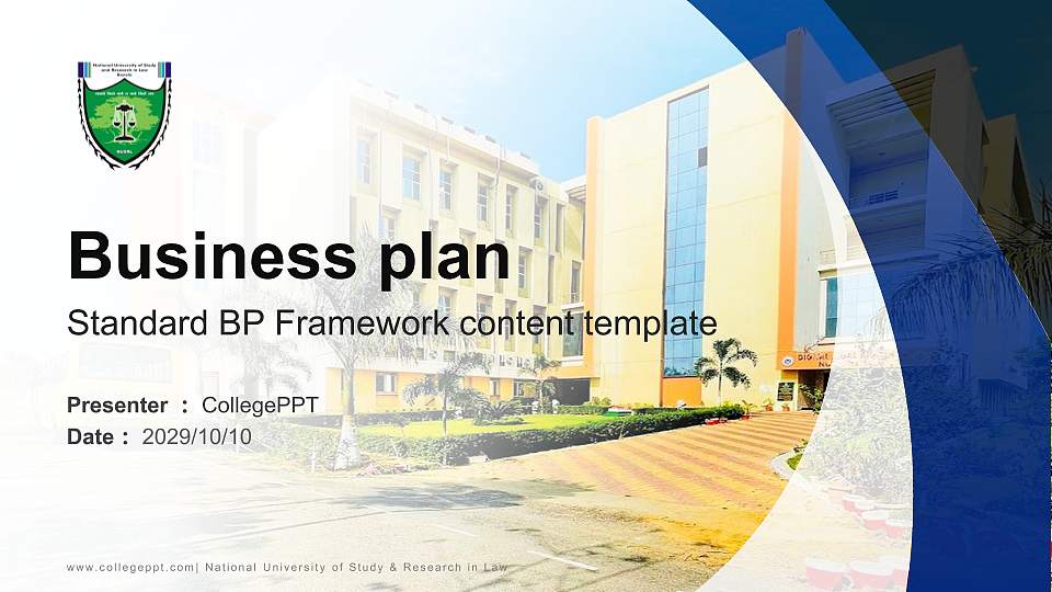 National University of Study & Research in Law Competition/Entrepreneurship Contest PPT Template16:9 ratio PPT effect preview image