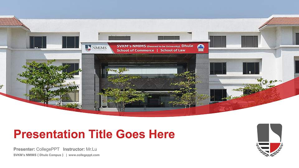 SVKM’s NMIMS（Dhule Campus） Course/Courseware Creation PPT Template16:9 ratio PPT effect preview image