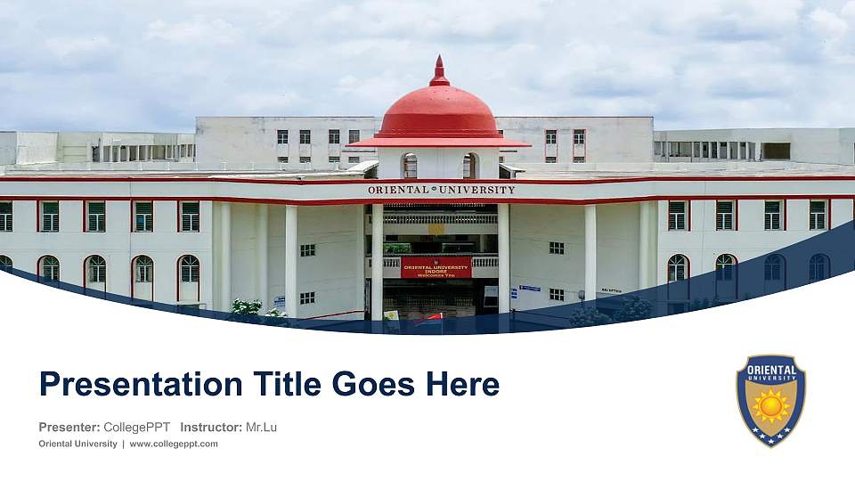 Oriental University Course/Courseware Creation PPT Template16:9 ratio PPT effect preview image