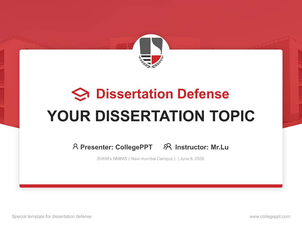 SVKM’s NMIMS（Navi mumbai Campus） Graduation Thesis Defense PPT Template4:3 ratio PPT effect preview image7