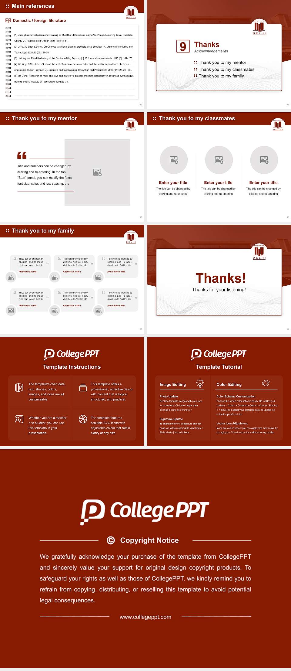 National Law University, Delhi Graduation Thesis Defense PPT Template4:3 ratio PPT effect preview image7