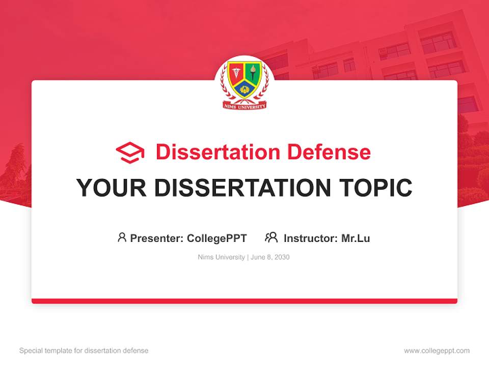 Nims University Graduation Thesis Defense PPT Template4:3 ratio PPT effect preview image7