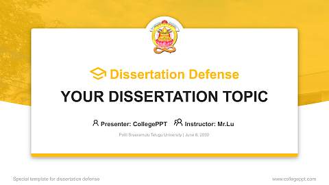 Potti Sreeramulu Telugu University Graduation Thesis Defense PPT Template