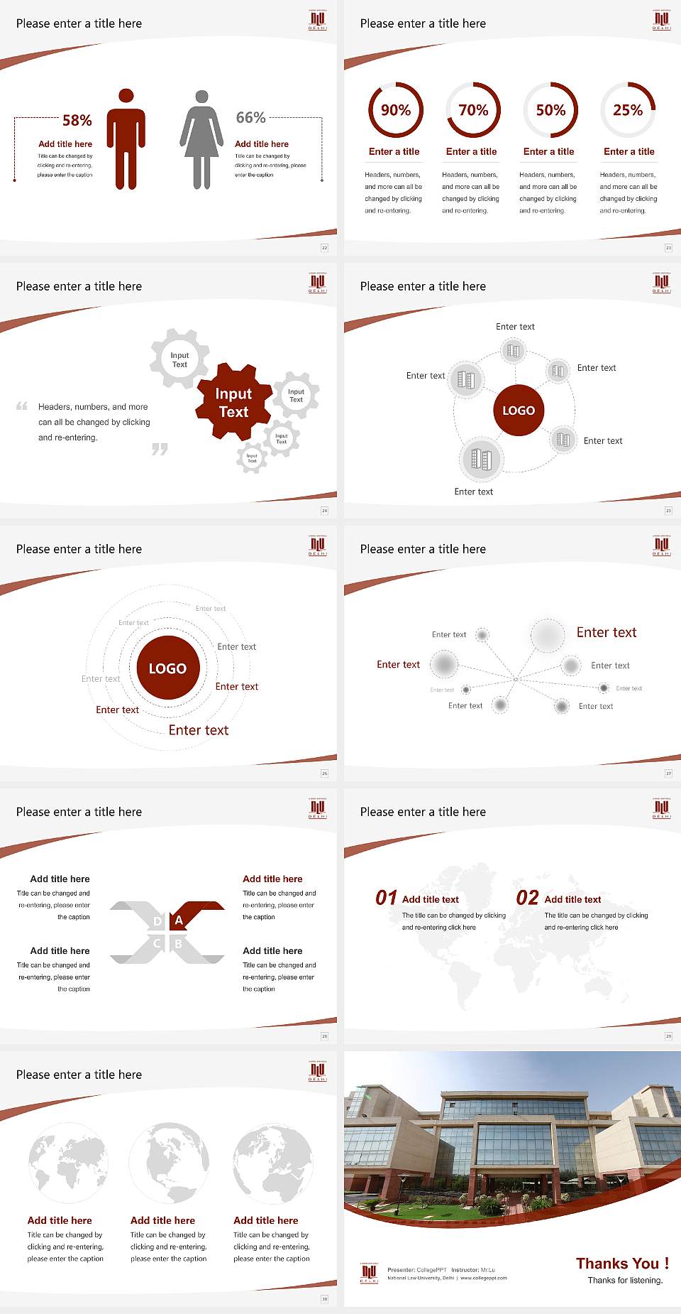 National Law University, Delhi Course/Courseware Creation PPT Template4:3 ratio PPT effect preview image4