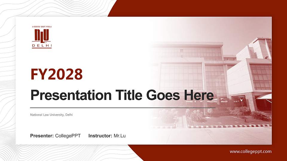 National Law University, Delhi Academic Presentation/Research Findings Report PPT Template16:9 ratio PPT effect preview image