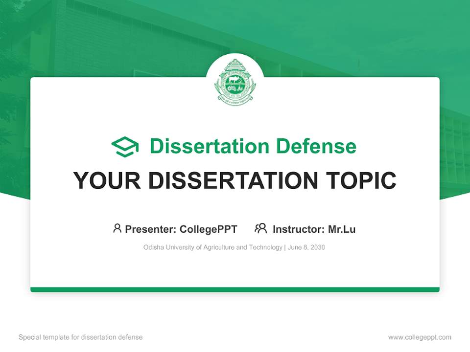 Odisha University of Agriculture and Technology Graduation Thesis Defense PPT Template4:3 ratio PPT effect preview image7