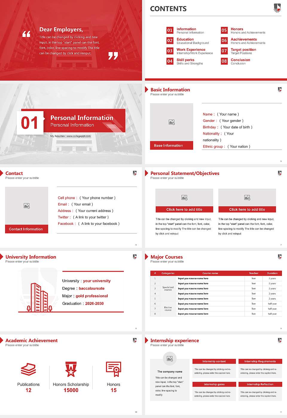 SVKM’s NMIMS-（Hyderabad Campus） Resume PPT Template16:9 ratio PPT effect preview image2