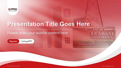P.P. Savani University Lecture Sharing and Networking Event PPT Template