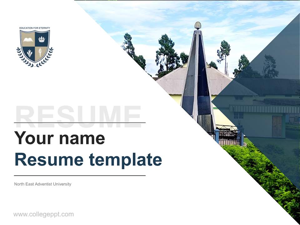 North East Adventist University Resume PPT Template4:3 ratio PPT effect preview image5