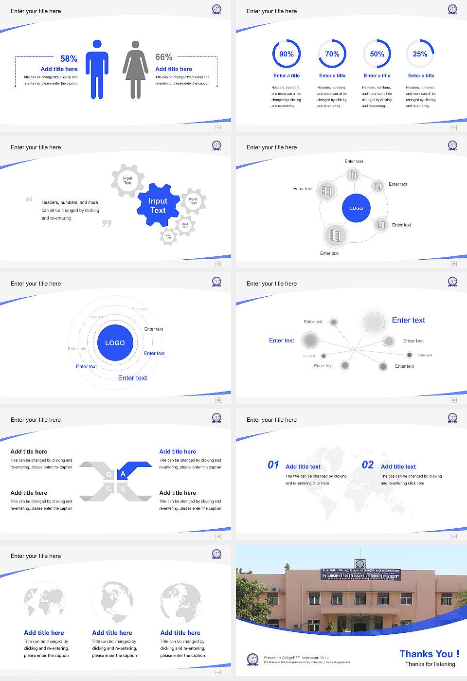 P.V. Narsimha Rao Telangana Veterinary University Course/Courseware Creation PPT Template16:9 ratio PPT effect preview image4