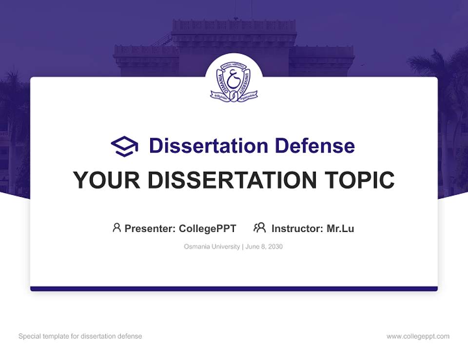 Osmania University Graduation Thesis Defense PPT Template4:3 ratio PPT effect preview image7