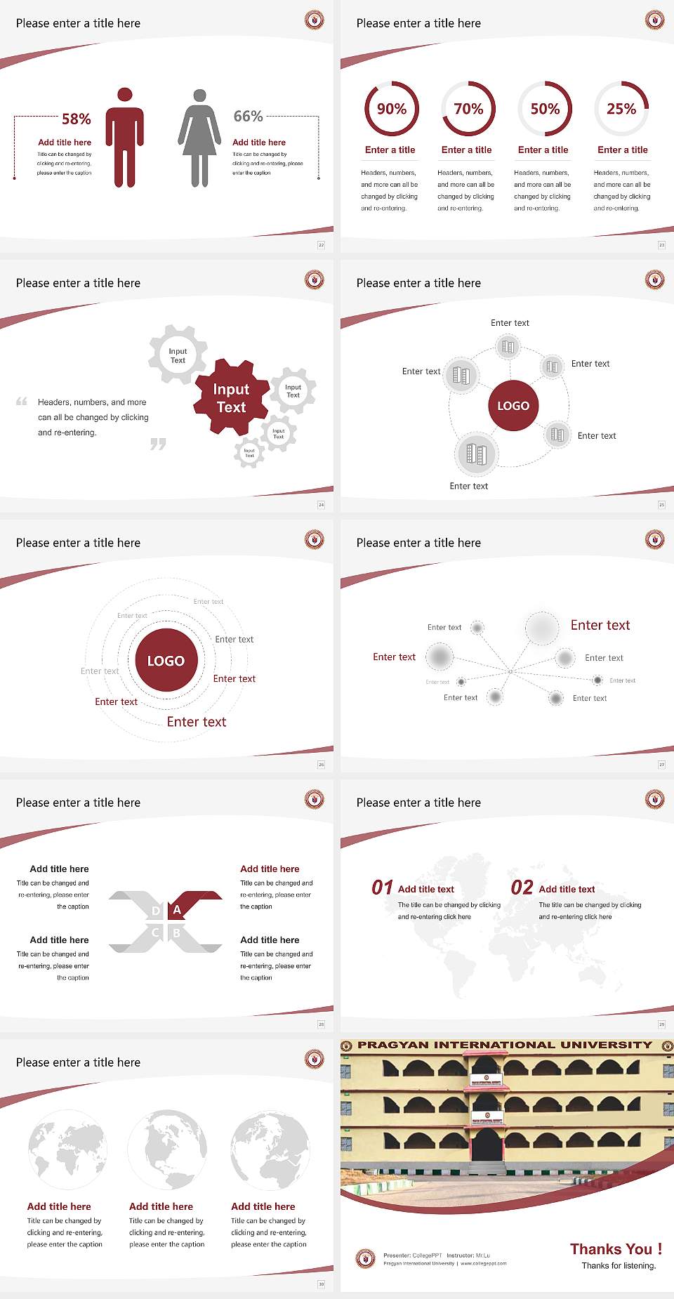 Pragyan International University Course/Courseware Creation PPT Template4:3 ratio PPT effect preview image4