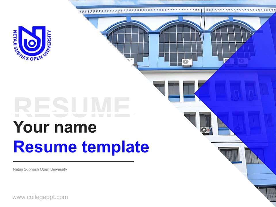 Netaji Subhash Open University Resume PPT Template4:3 ratio PPT effect preview image5