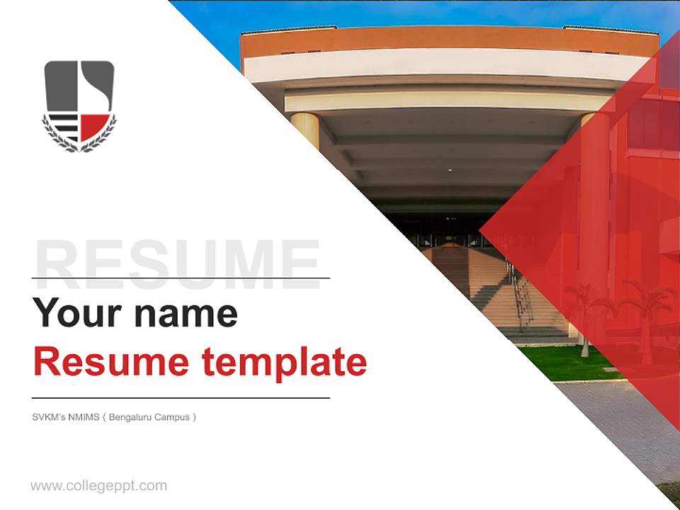 SVKM’s NMIMS（Bengaluru Campus） Resume PPT Template4:3 ratio PPT effect preview image5