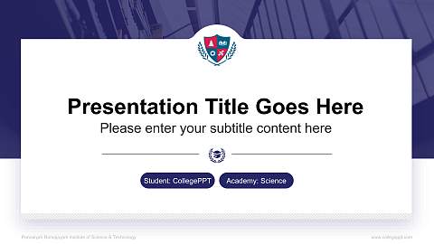 Ponnaiyah Ramajayam Institute of Science & Technology National Scholarship Defense PPT Template