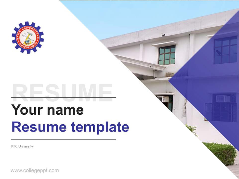 P.K. University Resume PPT Template4:3 ratio PPT effect preview image5