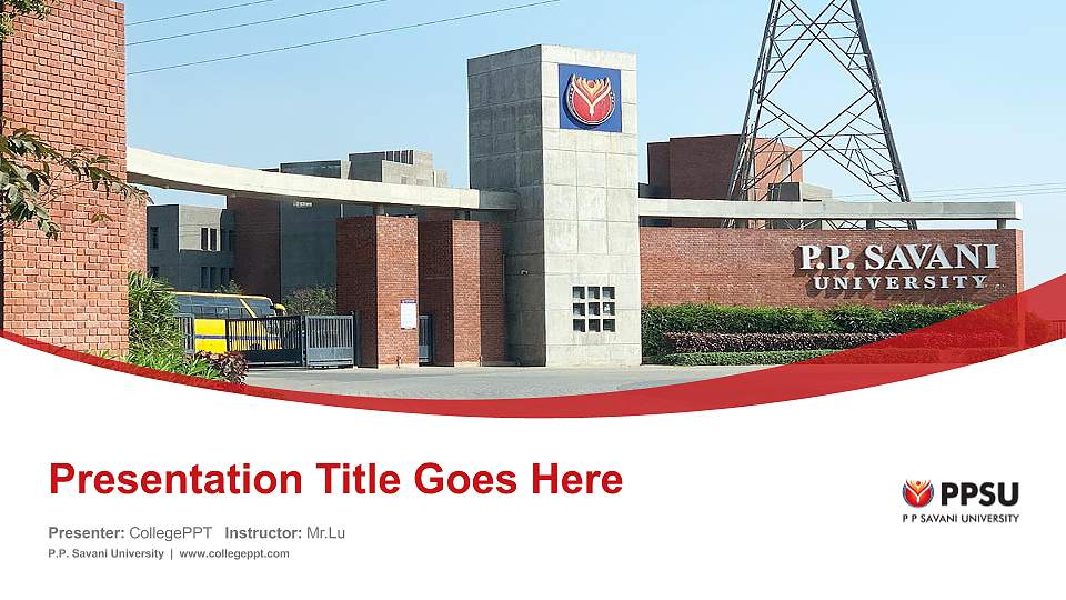 P.P. Savani University Course/Courseware Creation PPT Template16:9 ratio PPT effect preview image