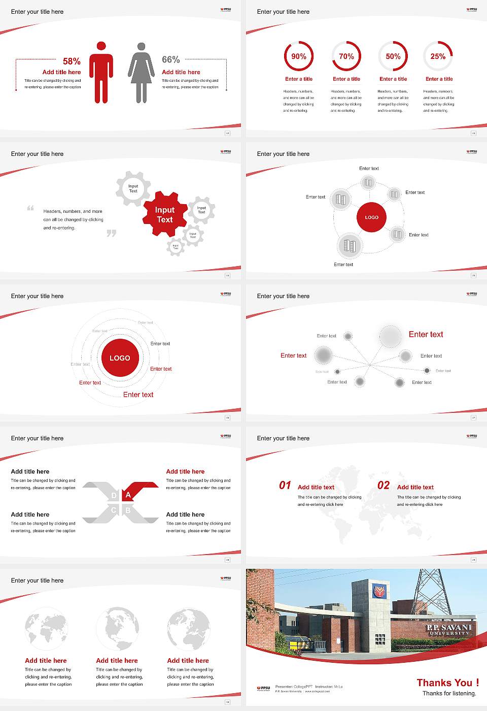 P.P. Savani University Course/Courseware Creation PPT Template16:9 ratio PPT effect preview image4