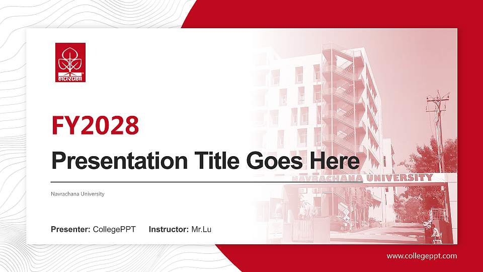 Navrachana University Academic Presentation/Research Findings Report PPT Template16:9 ratio PPT effect preview image