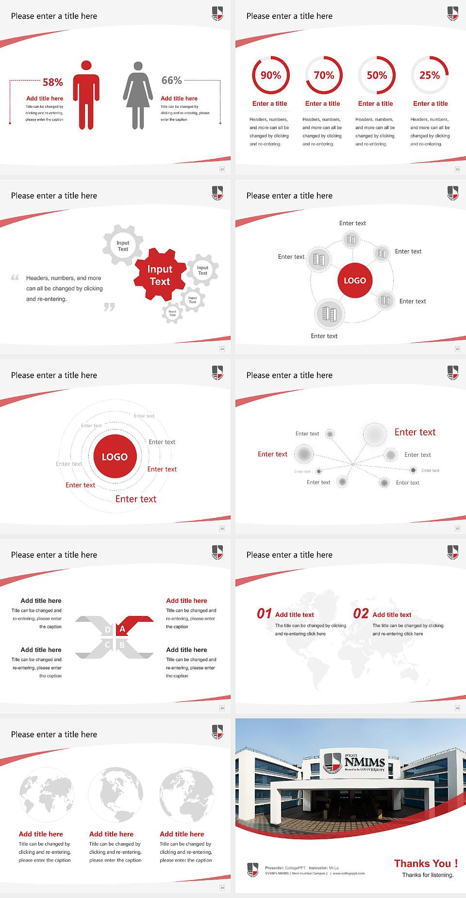 SVKM’s NMIMS（Navi mumbai Campus） Course/Courseware Creation PPT Template4:3 ratio PPT effect preview image4