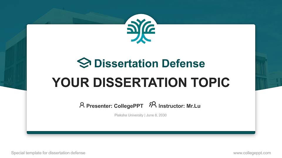 Plaksha University Graduation Thesis Defense PPT Template16:9 ratio PPT effect preview image