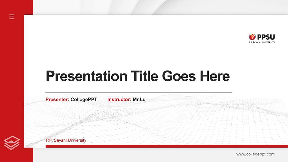 P.P. Savani University Thesis Proposal/Graduation Defense PPT Template16:9 ratio PPT effect preview image