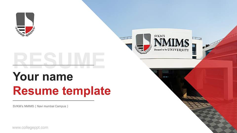 SVKM’s NMIMS（Navi mumbai Campus） Resume PPT Template16:9 ratio PPT effect preview image