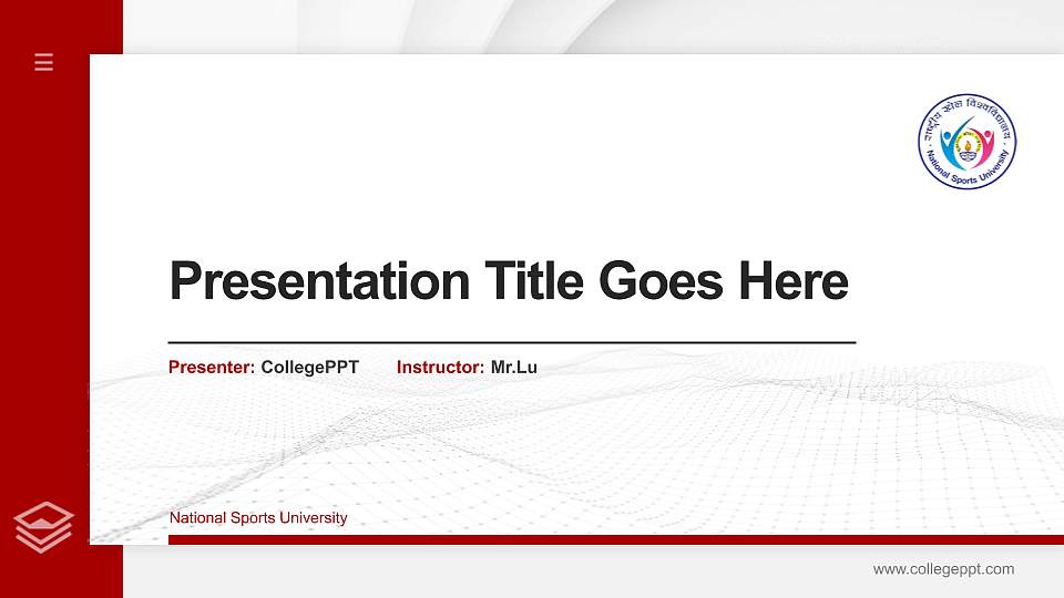 National Sports University Thesis Proposal/Graduation Defense PPT Template16:9 ratio PPT effect preview image