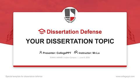 SVKM’s NMIMS（Indore Campus） Graduation Thesis Defense PPT Template
