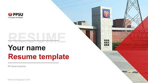 P.P. Savani University Resume PPT Template