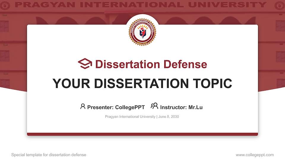 Pragyan International University Graduation Thesis Defense PPT Template16:9 ratio PPT effect preview image
