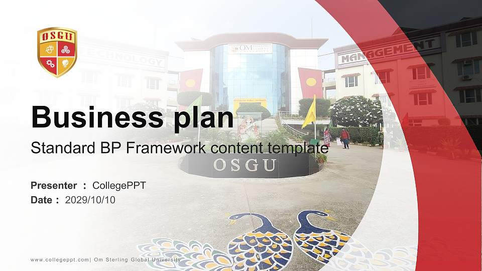 Om Sterling Global University Competition/Entrepreneurship Contest PPT Template16:9 ratio PPT effect preview image