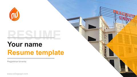 Pragjyotishpur University Resume PPT Template