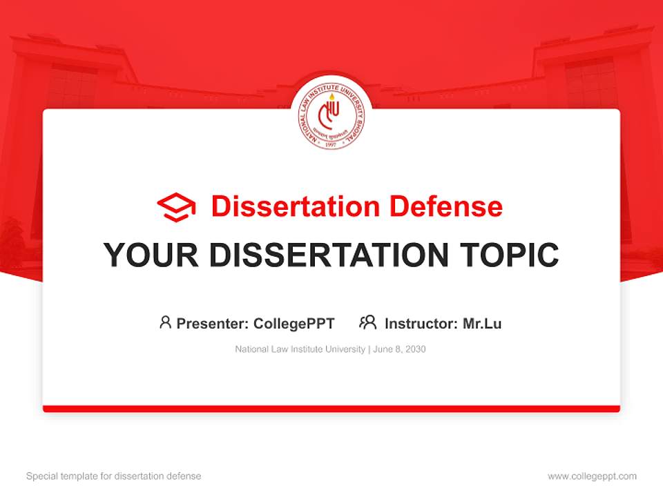 National Law Institute University Graduation Thesis Defense PPT Template4:3 ratio PPT effect preview image7