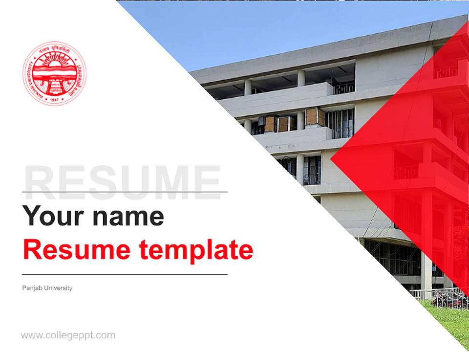 Panjab University Resume PPT Template4:3 ratio PPT effect preview image5