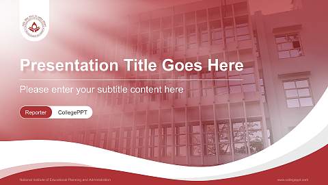 National Institute of Educational Planning and Administration Lecture Sharing and Networking Event PPT Template