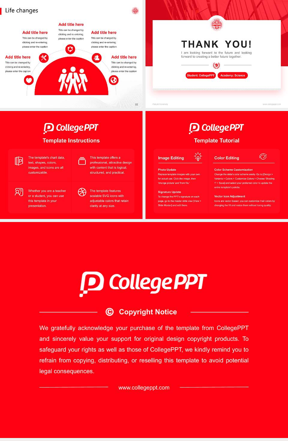 Panjab University National Scholarship Defense PPT Template4:3 ratio PPT effect preview image4