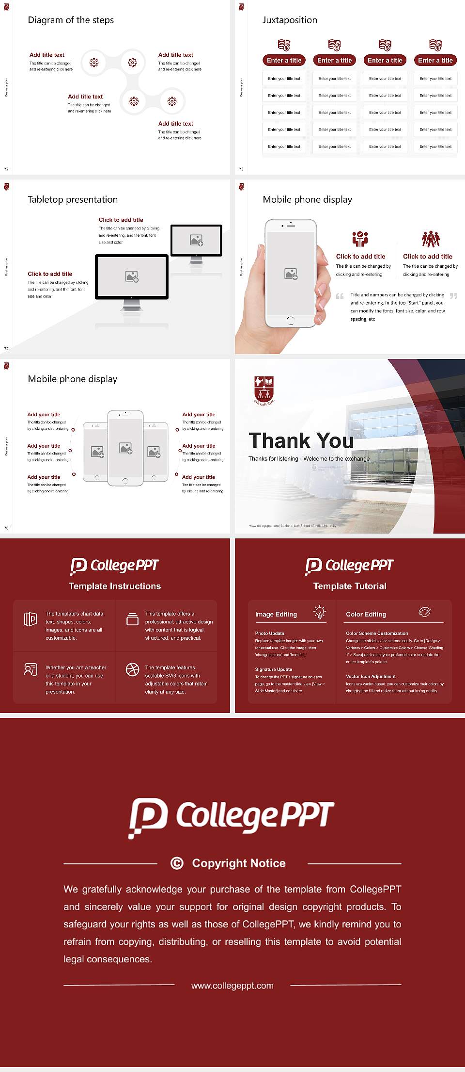 National Law School of India University Competition/Entrepreneurship Contest PPT Template4:3 ratio PPT effect preview image9