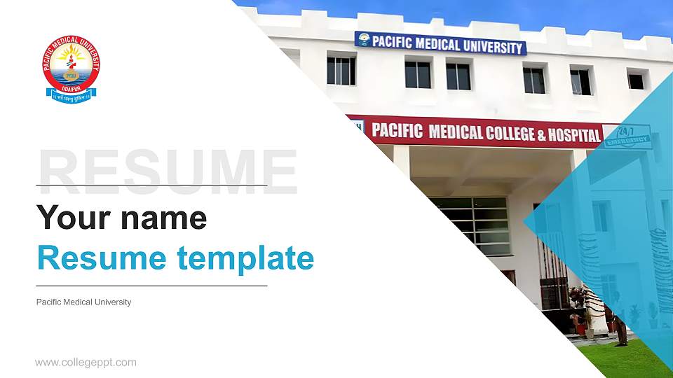 Pacific Medical University Resume PPT Template16:9 ratio PPT effect preview image