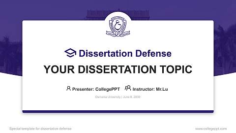 Osmania University Graduation Thesis Defense PPT Template