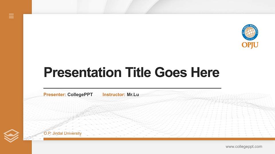 O.P. Jindal University Thesis Proposal/Graduation Defense PPT Template16:9 ratio PPT effect preview image