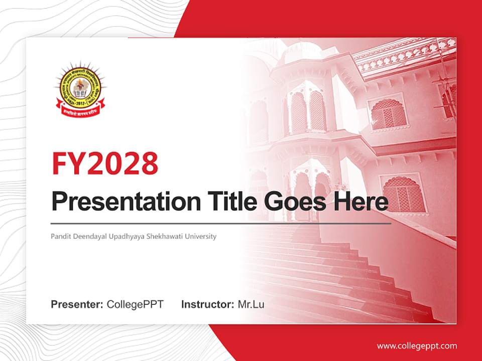 Pandit Deendayal Upadhyaya Shekhawati University Academic Presentation/Research Findings Report PPT Template4:3 ratio PPT effect preview image5