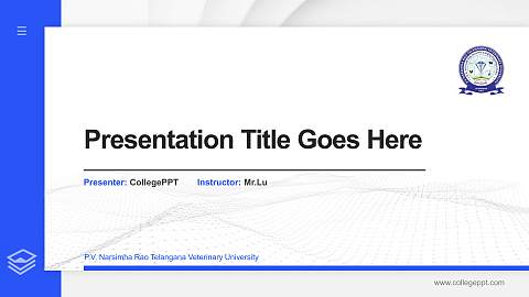 P.V. Narsimha Rao Telangana Veterinary University Thesis Proposal/Graduation Defense PPT Template