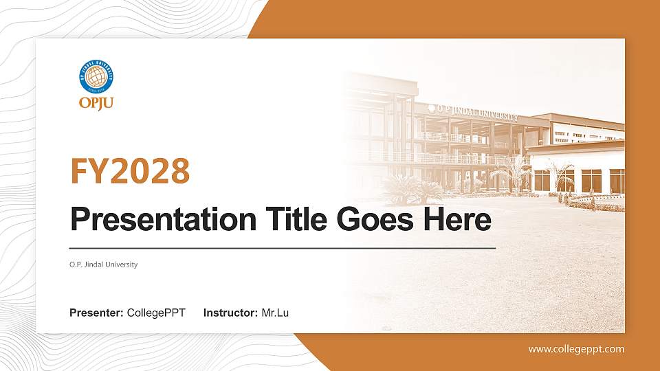 O.P. Jindal University Academic Presentation/Research Findings Report PPT Template16:9 ratio PPT effect preview image