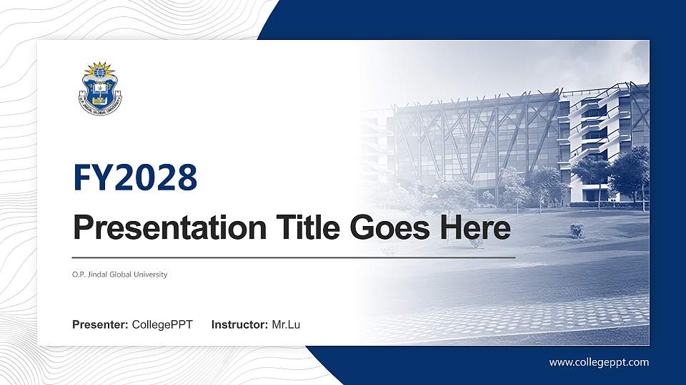O.P. Jindal Global University Academic Presentation/Research Findings Report PPT Template16:9 ratio PPT effect preview image