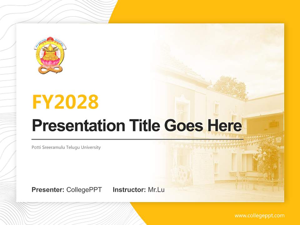 Potti Sreeramulu Telugu University Academic Presentation/Research Findings Report PPT Template4:3 ratio PPT effect preview image5