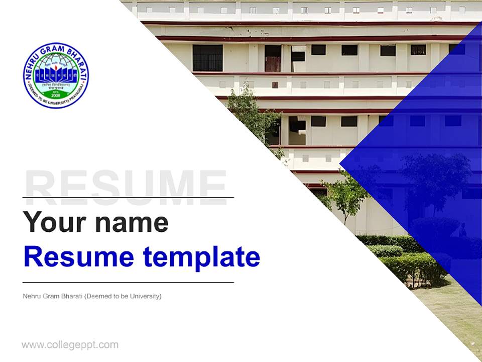Nehru Gram Bharati (Deemed to be University) Resume PPT Template4:3 ratio PPT effect preview image5