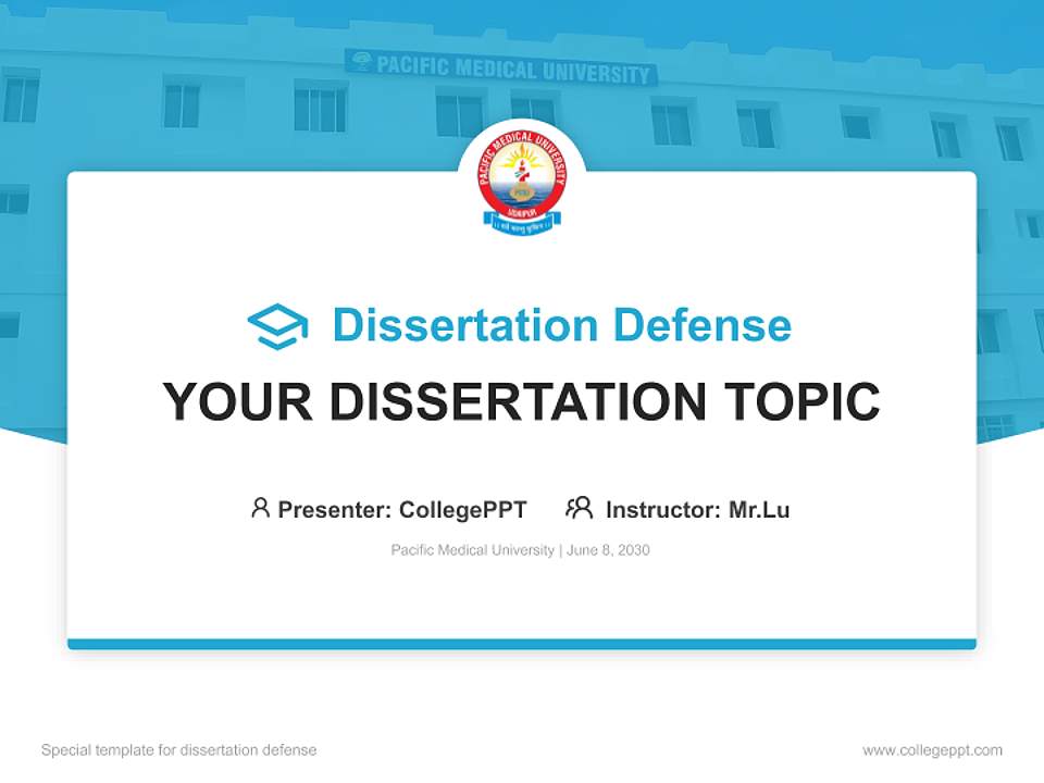 Pacific Medical University Graduation Thesis Defense PPT Template4:3 ratio PPT effect preview image7